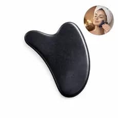Guasha Placa Massageadora Facial de Pedra Natural Basalto Anti Ruga