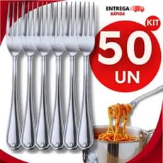 Jogo 50 Garfos De Inox Resistente Talheres De Mesa Para Mesa Cozinha Refeições Churrasco Bares e Restaurantes Utilidades