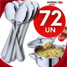 Colher de Mesa Inox Jogo de Talher Cozinha Colheres de Sopa Refeição Talheres de Jantar 72/60/48 ou 36 UND