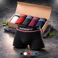 Kit 5 Cuecas Boxer Masculina Algodão Adulto Confortável Respirável Sem Costura Cueca Premium Dia a Dia