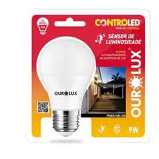Lâmpada inteligente com sensor de luminosidade 9w 6.500k-2700K Ourolux