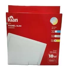 Painel Plafon Quadrado EMBUTIR 18W Teto Gesso 3000k Branco Quente -KIAN