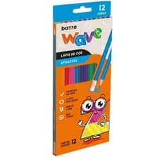 Lápis de Cor Wave APAGÁVEL  - 12 cores - Bazze