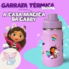 Garrafa 360ml Térmica A Casa Mágica da Gabby Garrafinha infantil DTFUV