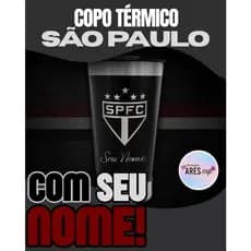 Copo Do São Paulo personalizado Preto Térmico C/tampa E Abridor473ml