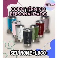 Copo  personalizado com seu NOME ou LOGO com tampa e abridor 473ml