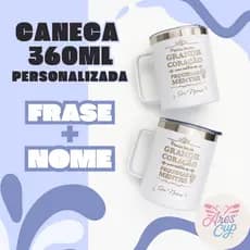 CANECA TERMICA 350ML PERSONALIZADA A LASER COM TAMPA