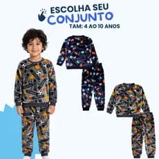Conjunto de Inverno para Menino em Flecee ou Plush Peluciado – Conforto e Estiloso 4 ao 10 anos