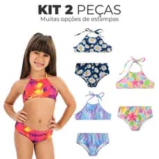 Conjunto Biquini Infantil e Juvenil moda praia bebe verão Meninas Diju Kids