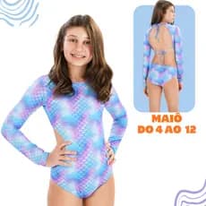 Maiô Natação Infantil Biquíni Manga longa Proteção Solar Uv Praia
