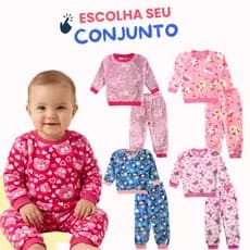 Conjunto de Inverno para Menina em Flecee Peluciado – Conforto e Estiloso M ao GG