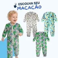 Macacão Peluciados Estampados Mantinha - Macaquinho em Flecee - Bebê - Menino