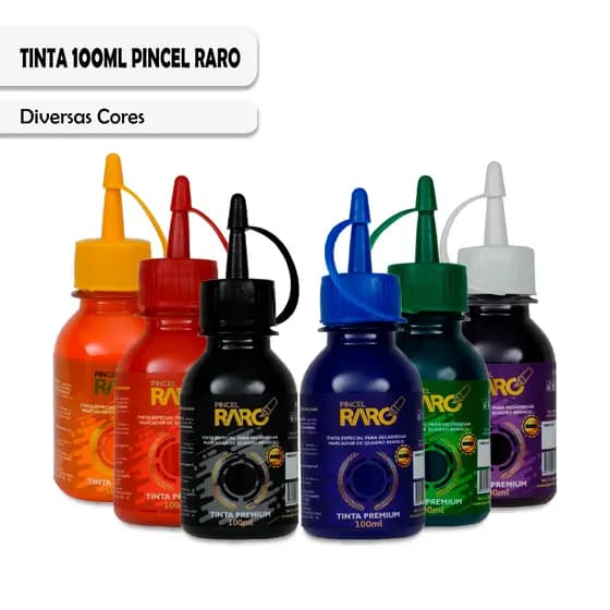 Tinta Premium Recarga Marcador Quadro Branco 100ml Universal 6 Cores Bico Aplicador Não Mancha Secagem Rápida