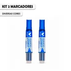 Kit 2 Marcadores Pilot V Board Master Quadro Branco Recarregável Ponta Substituível Não Mancha 91% Reciclado Sustentável