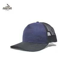Boné Trucker Folk azul marinho