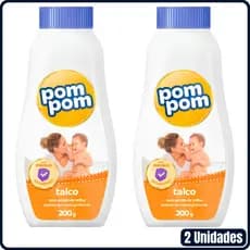 Kit 2 Talco para Assadura com Amido De Milho Pom Pom 200g cada
