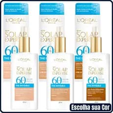 Protetor Solar Facial com Cor Loreal Paris Solar Expertise The Invisible 2.0, 3.0 ou 5.0 FPS60 40g