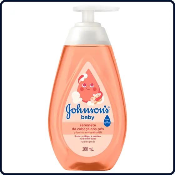 Sabonete Líquido de Glicerina da Cabeça aos Pés Johnson's Baby 200ml
