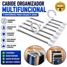 Cabide Organizador Multifuncional 5 Divisórias Para Calças e