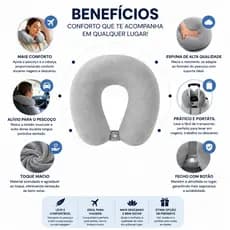 Almofada de Pescoço para Viagem Preto