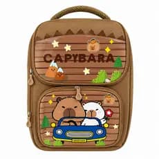 Mochila Infantil Capivara Marrom