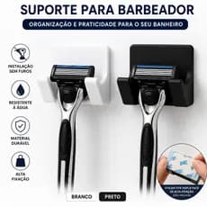 Suporte para Barbeador de Parede – Organizador de Banheiro - KIT COM 2