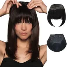 Franja Falsa Tic Tac aplique lisa Idêntica  Cabelo Humano