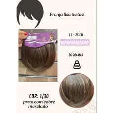 Franja de Tic Tac Lisa Idêntica ao Cabelo Humano