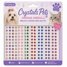 kit com 7 Cartela Adesivo Flor Strass Auto Colante Pet Shop Artesanato Banho e Tosa Customização Decoração
