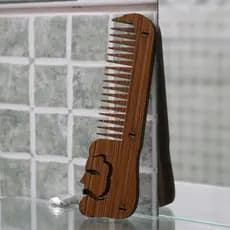 Pente de Madeira MDF Alisador para Barba e Bigode Pente de Bolso Masculino
