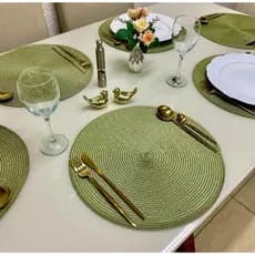 JOGO AMERICANO KIT 4 OU 6 PEÇAS  SOUSPLAT REDONDO 38cm MESA JANTAR COZINHA