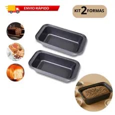 Kit 2 Forma De Pão Antiaderente Assadeira Bolo Inglês Retangular Aço Carbono Tortas não Gruda Envio Rápido