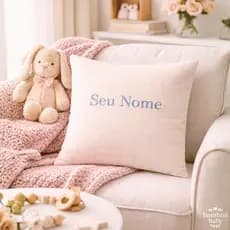 ALMOFADA PERSONALIZADA COM NOME 40x25 | BORDADA | COM ZIPER | DECORAÇÃO HOME DECOR