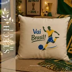 ALMOFADINHA COPA DO MUNDO 2026 DECORATIVA COM ENCHIMENTO ZIPER E REFIL