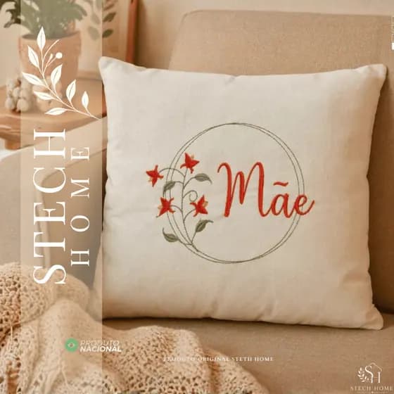 Almofada decorativa presentear mãe personalizada Bordado Premium Dia das mães