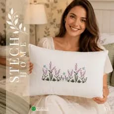 Almofada almofadinha 50x30cm - Bordado de Flores com o ramos Jardim Decoração Home