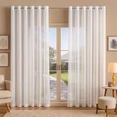 Cortina Voil 3,00X2,70 para varão simples com ilhós cromado- Cortina Para janela de Sala ou Quarto