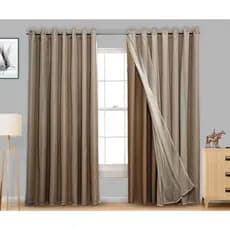 Cortina Blackout Com Voil 2,80m X 1,70m - Cortina Para janela de Sala ou Quarto