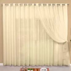 Cortina Microfibra Com Voil 3,00m X 2,70m  para varão simples  Cortina Para janela de Sala ou Quarto