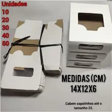 Caixinhas Caixa para Sapatinhos de bebes Embalagem Branca Visor