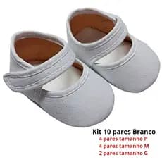 Kit 10 Pares Sapatilha Lisa De Bebes Atacado Para Customizar Personalizar