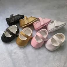Sapatilha Infantil Para Menina Glitter Lisa Para Bebês Menina Sapatinhos Batizado Aniversário
