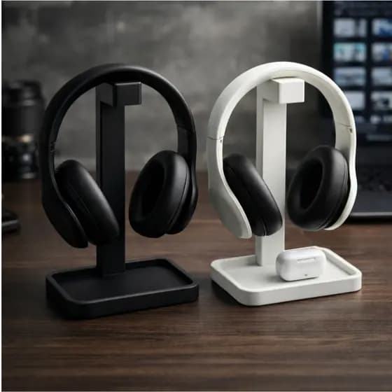 Suporte Headset Gamer com Base Organizadora | Fone de Ouvido Mesa | AirPods | Organizador Setup Office 3D