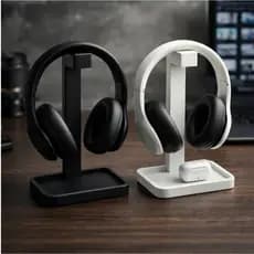 Suporte Headset Gamer com Base Organizadora | Fone de Ouvido Mesa | AirPods | Organizador Setup Office 3D