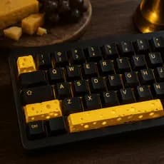 Kit Keycap Queijo Suíço Spacebar Artisan Teclado Mecânico Cherry MX RGB Gamer Novelty Amarelo Presente RGB