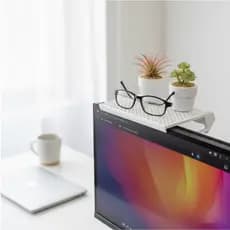 Prateleira para Monitor Ajustável Waves 3D - Organizador de Setup Gamer e Escritório Design Colmeia Honeycomb Premium