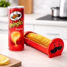 Bandeja Deslizante de Remoção para Pringles Suporte Retrátil Porta Snacks Organizador Criativo Acessório Divertido