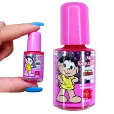 Esmalte Infantil Rosa Avermelhado Peel-Off | Hipoalergênico à Base D’Água Turma da Mônica