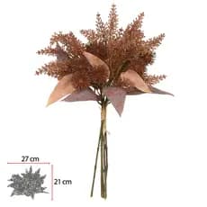 Buquê Mamona Ramalhete com Fita Ocre Outono 38cm