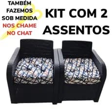 CONJUNTO 2 ALMOFADAS 85X45 X 10 CM FUTON TURCA CHEIA SUEDE  ASSENTO